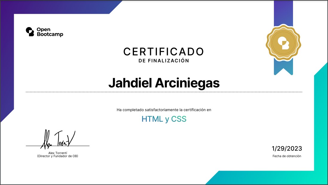 Imagen del Certificación en HTML y CSS básico