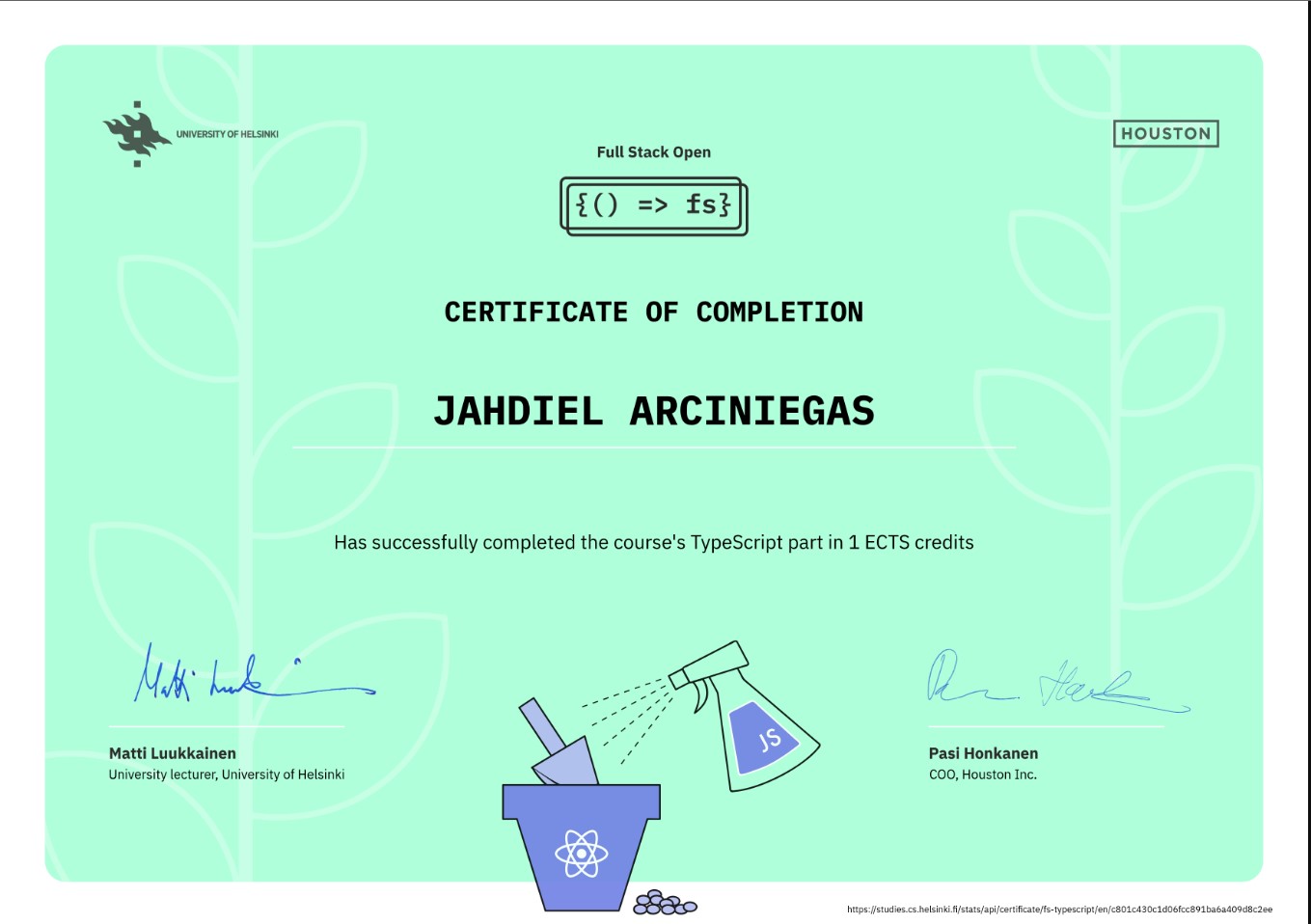 Imagen del Certificación en TypeScript